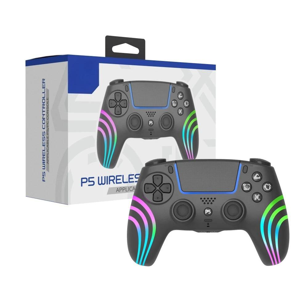 Беспроводной Bluetooth Геймпад для PlayStation 5 с двойной вибрацией и RGB-подсветкой для PS5/PS5 Slim/PS5 Pro/ПК