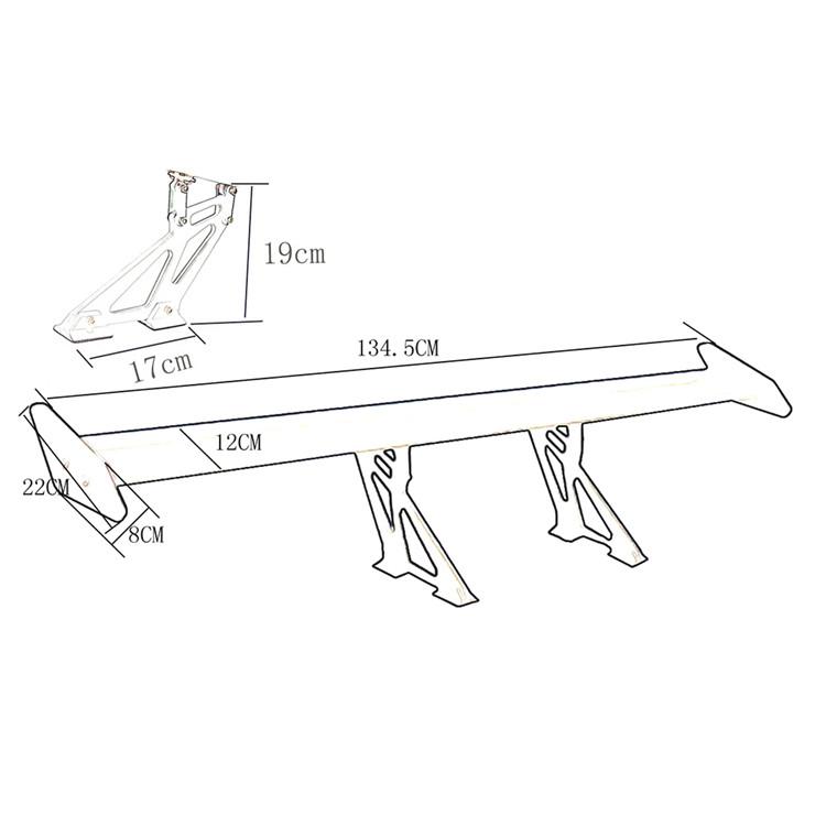 2019 Car Racing Spoiler Universal for Hatchback Auto 135cm GT Aluminum Rear Trunk Wing Spoilers For Bmw for Honda for Mitsubishi