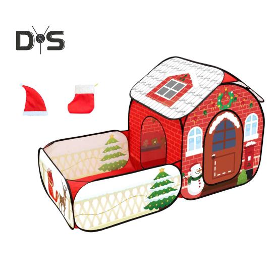 Детская игровая палатка с туннелем для гусениц, рождественская тема, детский игровой домик, ткань Оксфорд, интерактивная палатка для малышей для обучающих игр и развлечений