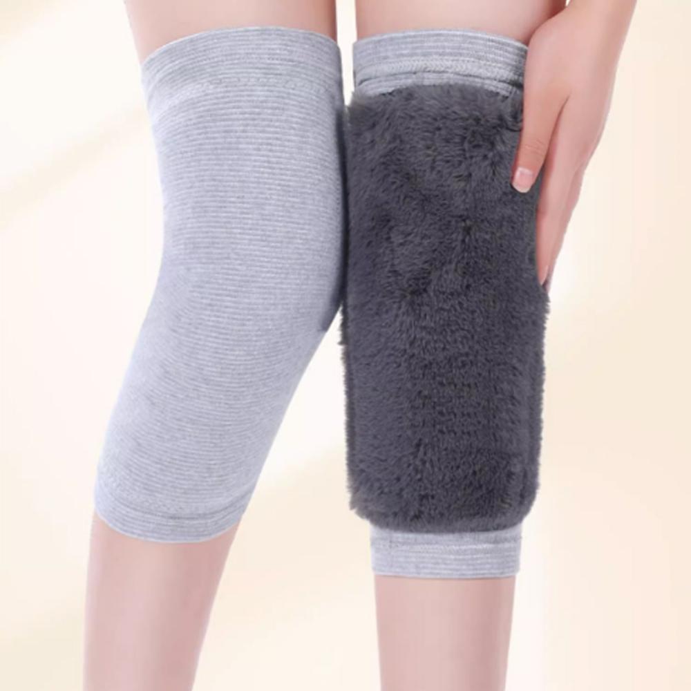 1 Pair Winter Warm Knee Pads  Thickened Winter Rabbit Fur Warm Knee Protector Anti Cold Fleece Knee Protector