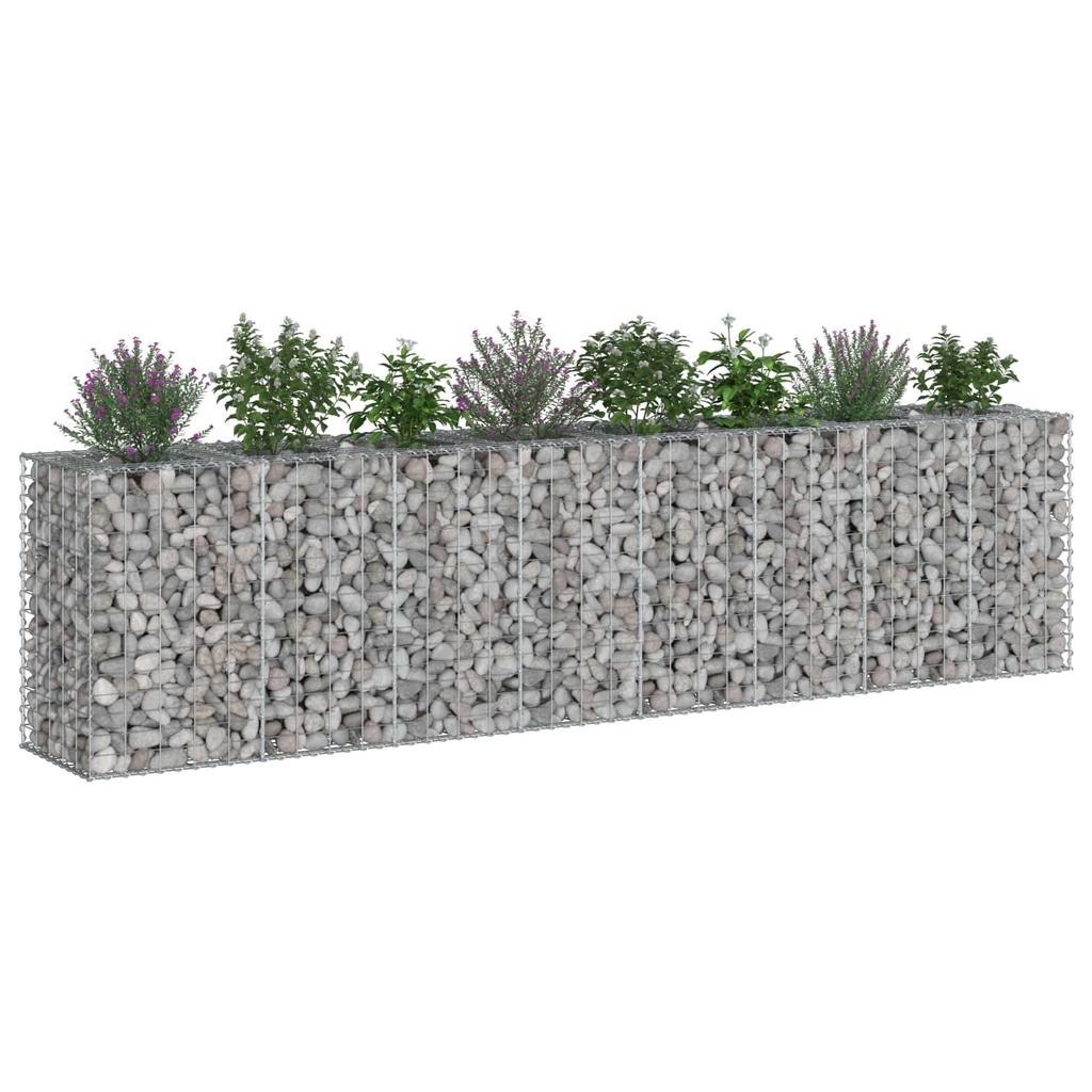 Gabion Raised Bed 2 pcs Silver 330 x 50 x 80 cm