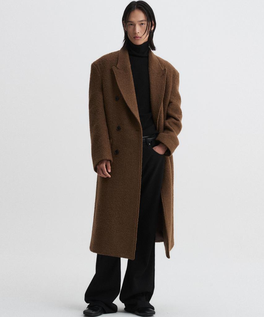 Dnsr [Premium] Wool Alpaca Double Long Coat Brown