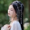 Корейский стиль Кристальная нить Бусины Аксессуары для волос Длинная кисточка Сказочный Стразы Цепочка на голову Сияющая Многослойная Свадебная корона