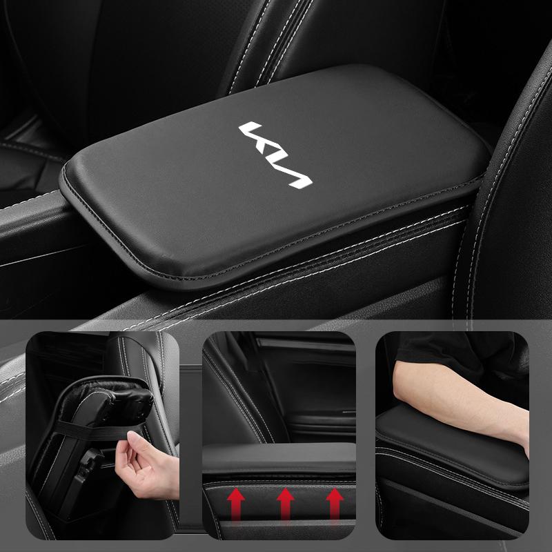 Leather Car Armrest Cushion Storage Box Cover Pad For KIA Rio Ceed Sportage Cerato Soul Sorento Picanto Optima AccessoriesWE5