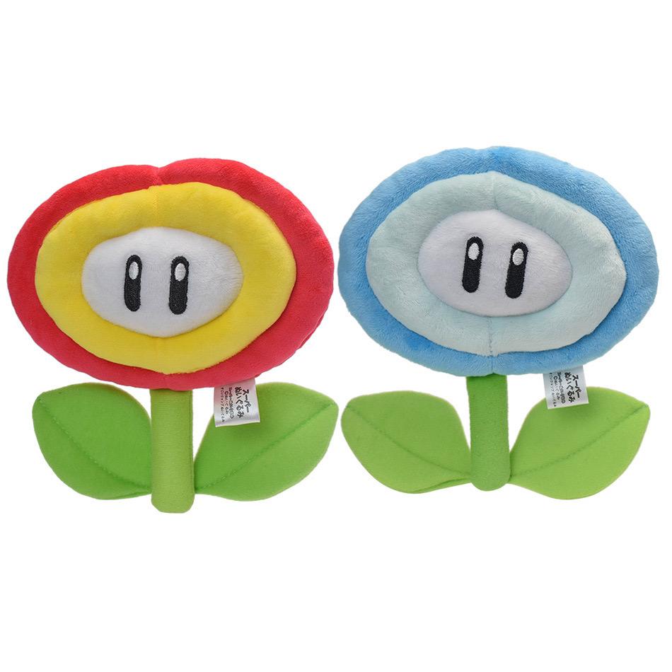 Super Mario Sunflower Yellow Star Orange Flame Flower Blue Ice Flower Pentagram Simulation Plush Doll