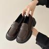 British Style Platform Leather Shoes Female Authentic Leather Loafers Spring New Slip-on Soft Bottom Mary Jane Shoes