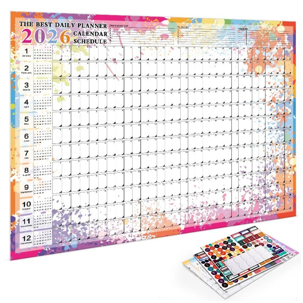 To Do List Schedule Yearly Daily Calendar Annual Planner 365 Days Planner Sheet Home Office