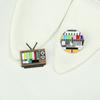 Retro Antenna TV Pins Snowflake Screen Television Brooches Fashion Vintage TV Pin  Badge