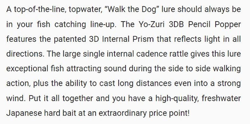 Yo Zuri Плавающая приманка Duel 3DB Pencil Popper 135 мм R1373-GSSH (1267)