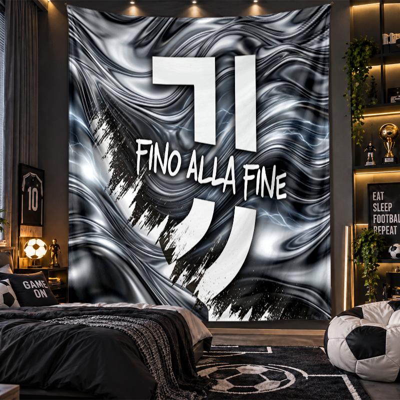 Wall Hanging Tapestry Juventus FC Print Cloth for Living Room Bedroom Home Decor