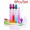 6Pieces/Lot 10ML Mini Portable Colorful Glass Perfume Bottle With Atomizer Empty Cosmetic Containers For Travel