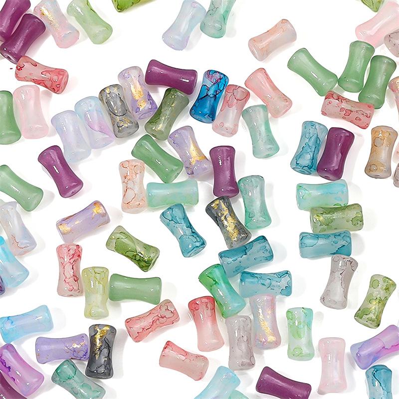 Стеклянные ореолы для окрашивания Бамбуковые бусины Бусины в старинном стиле Бусины ручной работы Аксессуары для бисера Глазурь Имитация нефрита Бусины Материалы