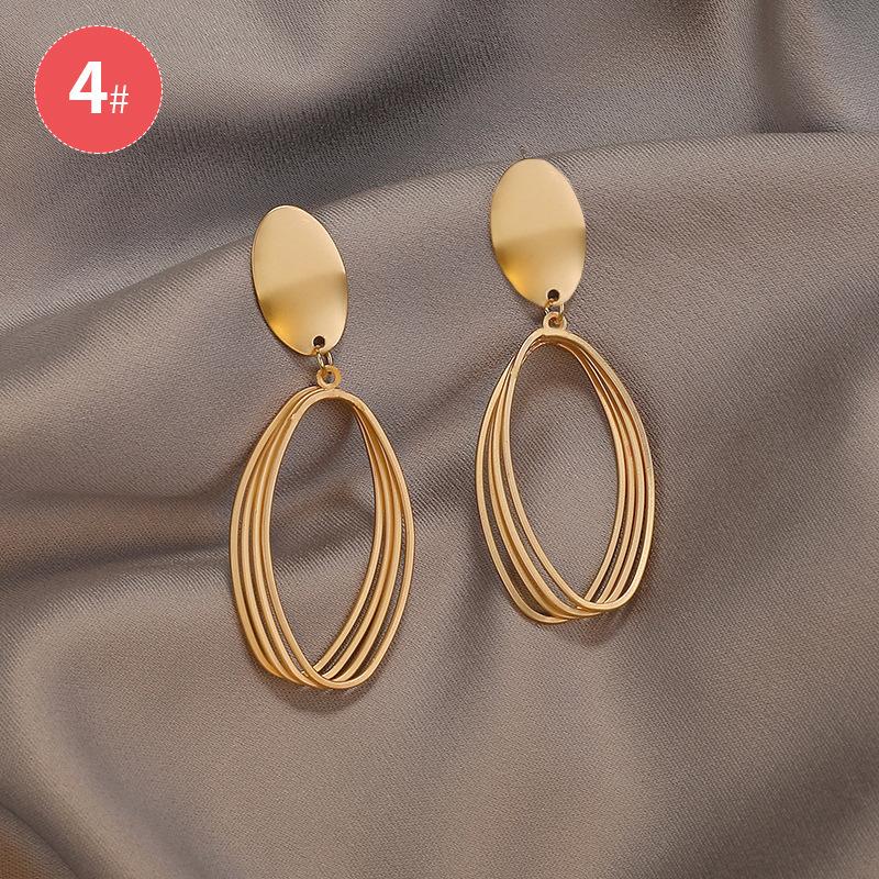 Металлические серьги-пусеты в геометрическом стиле, нишевые, простые, универсальные, модные, высокого класса