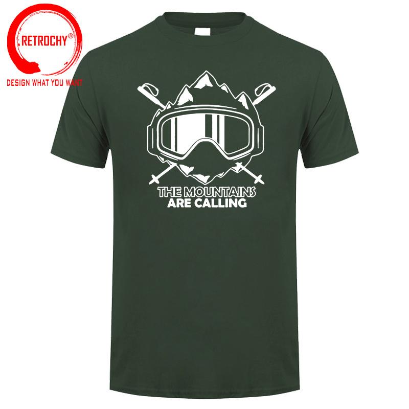 The Mountains Are Calling T Shirt Unisexs Unisexs Ski Snowboard Tshirt Skiing TShirt Cool Enthusiastic Skier Mask Design Tee Shirt