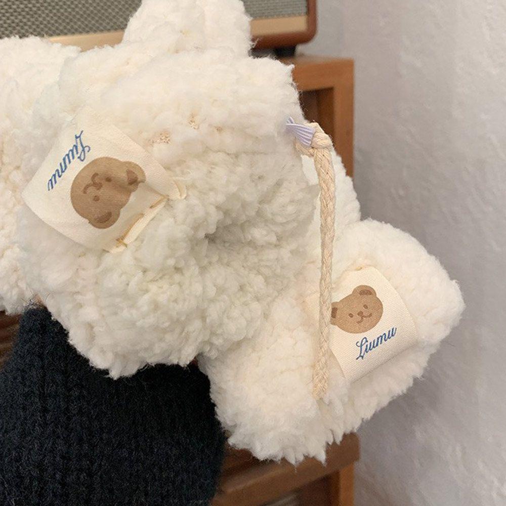 Students Gloves Warm Winter Soft Plush Double Layer Winter Gloves All Fingers Bear Hair Mittens