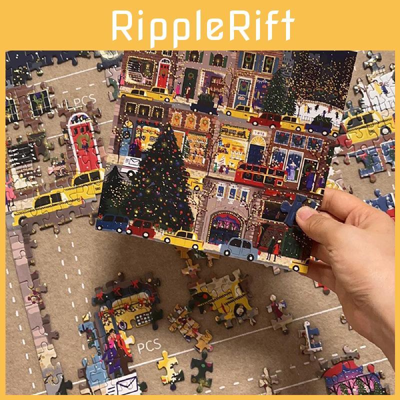 Winter Christmas Street Scene Pattern Puzzle Toy For Adults And Stress Relief