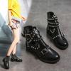 Стильные женские ботильоны с заклепками T-Band Punk Goth Shoes Металлическая пряжка Женские туфли на толстом каблуке Женские вечерние туфли