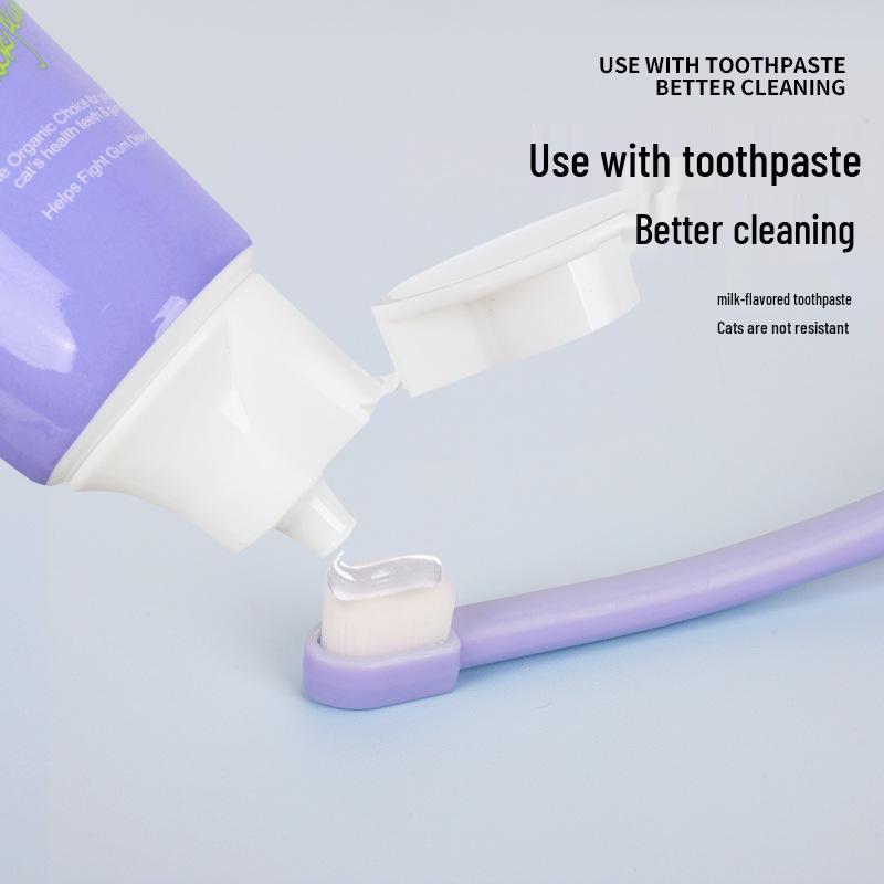 Набор для ухода за полостью рта домашних животных: Набор зубных щеток для кошек с маленькой головкой и пальчиковой щеткой - Щетина высокой плотности