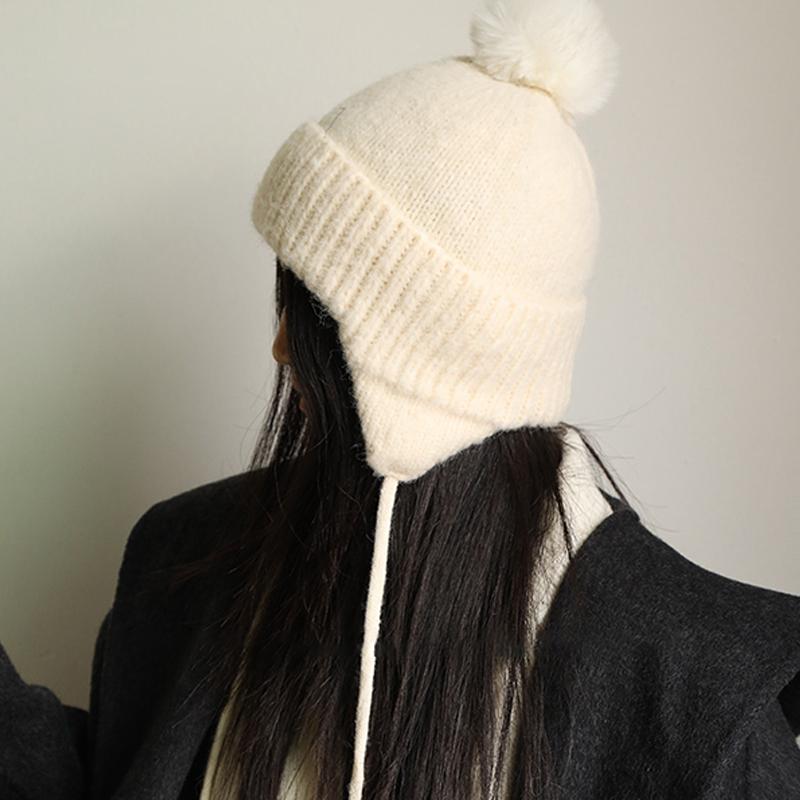 Women'S Knitted Hat Autumn And Winter Warm Earmuffs Korean Style Hat