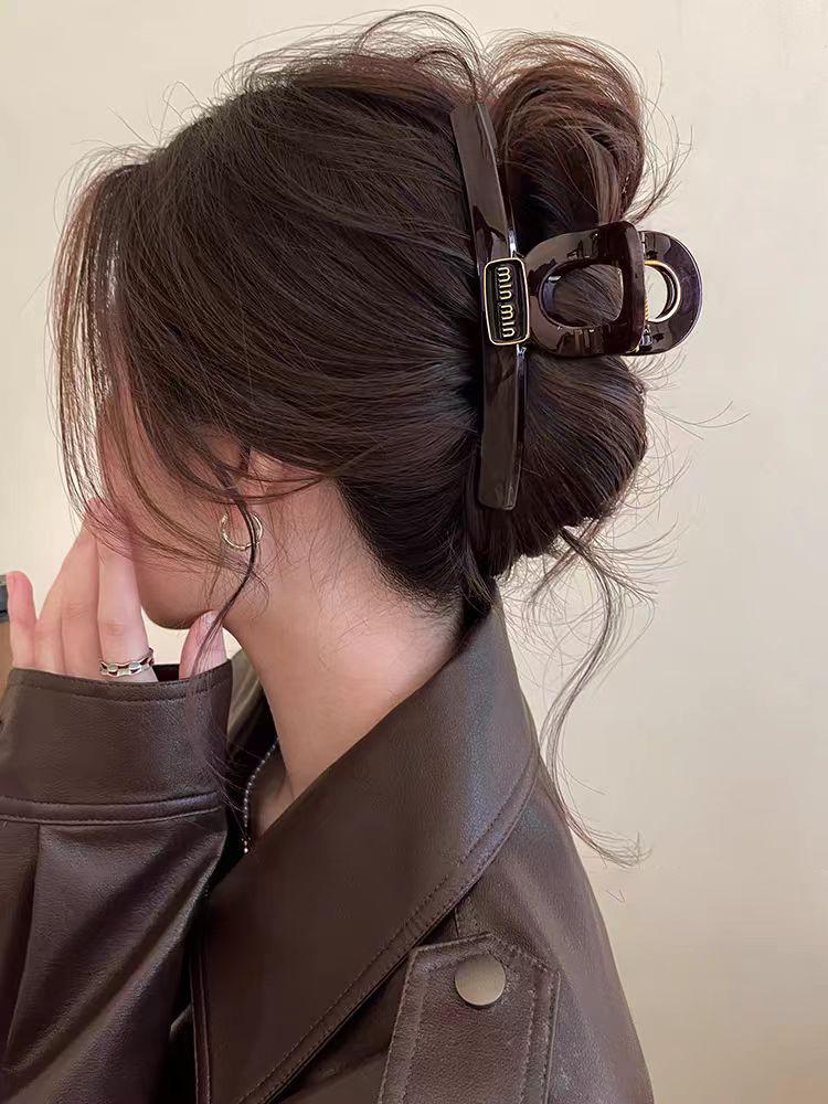 Корейская ретро большая заколка-краб для густых волос - Заколка-краб для волос высокого класса для прически пучок 2025