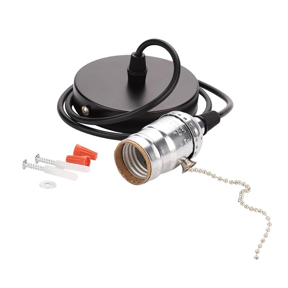 Vintage With Pull Chain Switch Pendant Light Holder Ceiling Mounted E26 E27 Pendant Lamp Holder Hanging Pendant Light Kit Cafe
