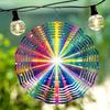 Rainbow Metal Wind Chime - Colorful Rotating Outdoor Decor for Garden, Patio, Balcony | Wind-Powered Hanging Ornament for Halloween