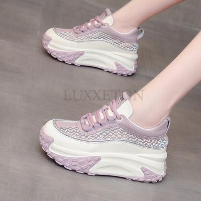 Женская обувь из натуральной кожи. Кроссовки на платформе с мягкой подошвой и толстым каблуком. Модные женские кроссовки. Дышащие кроссовки. Женская обувь.