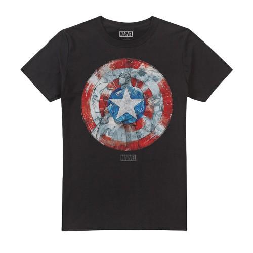 Captain America Mens Shield Sketch T-Shirt