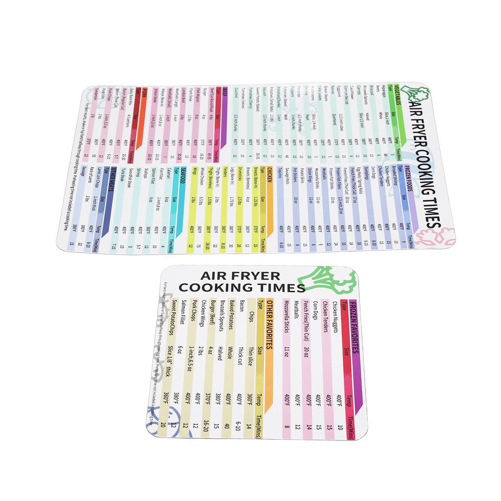 Fryer Cooking Times Chart Fryer Magnetic Cheat Sheet Cooking Frying Time Reference Guide Cookware