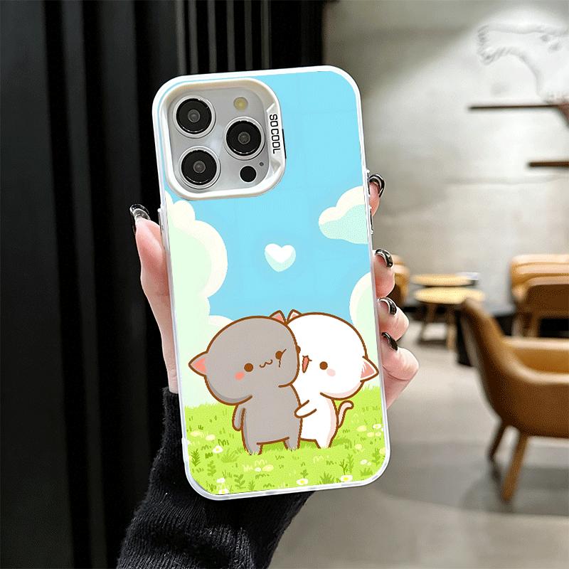 Мультяшный Милый Персик Гома Ударопрочный Чехол для Телефона для iPhone 17 Air 16 16E 15 Pro Max 14 Plus 13 Mini 12 Задняя Крышка Противоударный Fundas