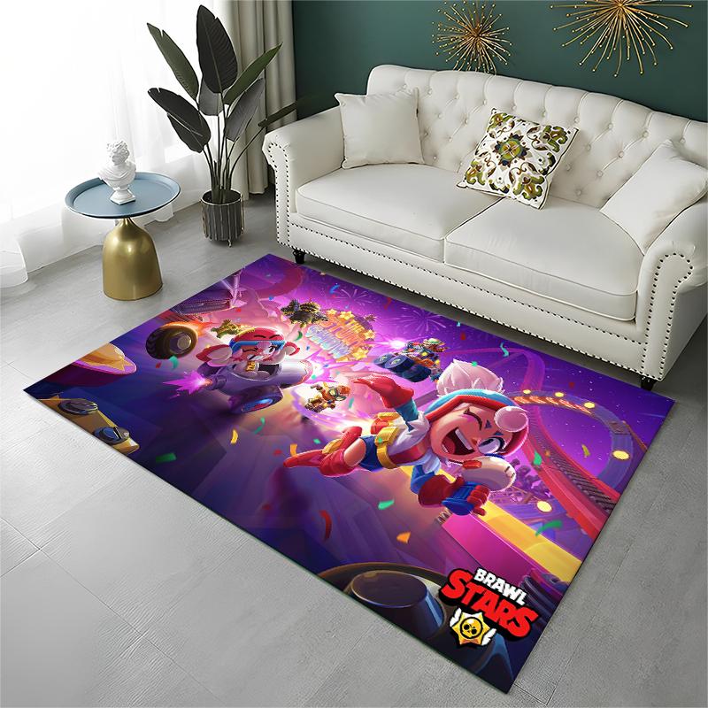 Cartoon B-Brawl Game Non-Slip Area Rug for Living Room,Bedroom,Playroom,Soft Carpet Floor Mat Home Decor Rug Kids Room Gift