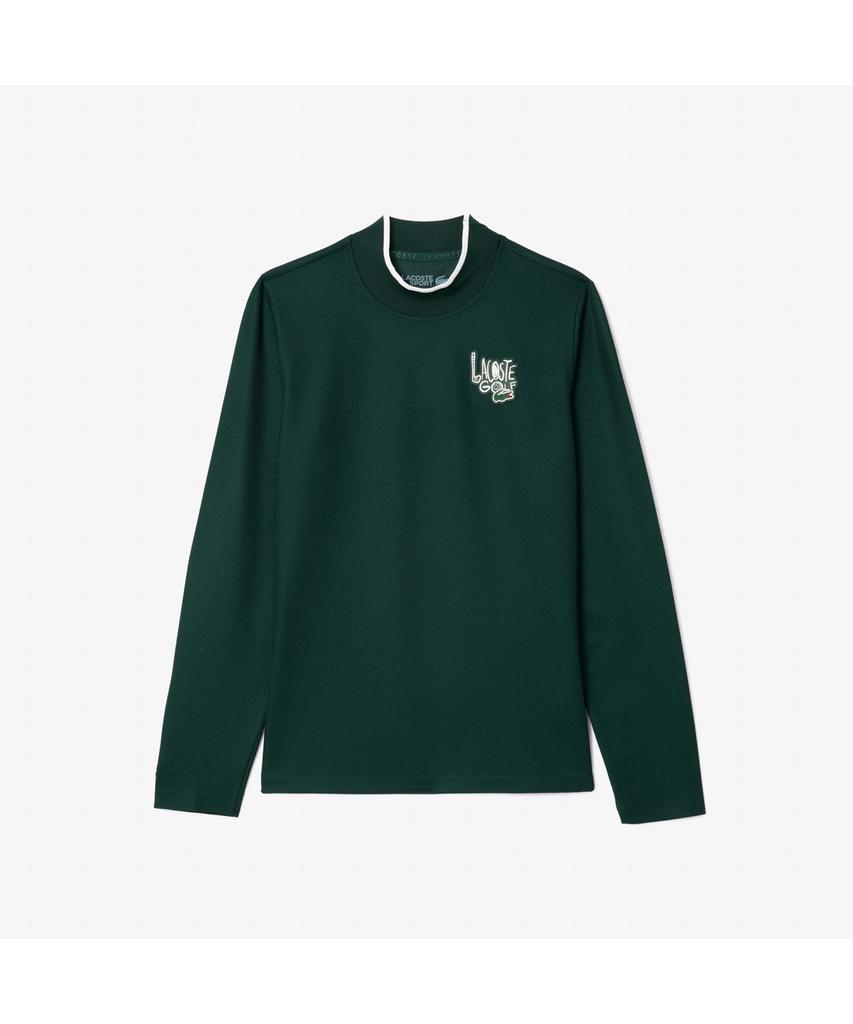 LACOSTE Женская графическая футболка с воротником-стойкой и длинным рукавом Tf2765-54N Yzp