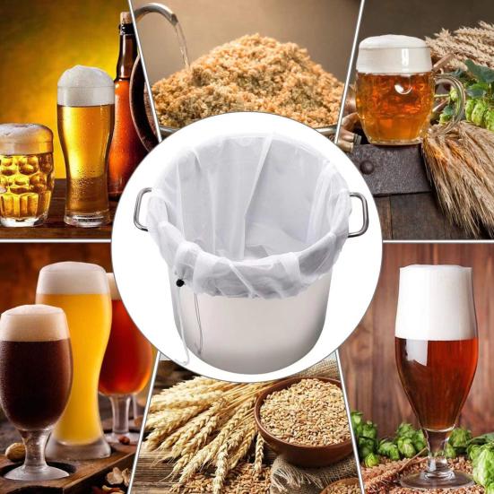 2 шт., многоразовые сетчатые мешки для заваривания, регулируемый сетчатый мешок для зерна, фруктов, вина, пива