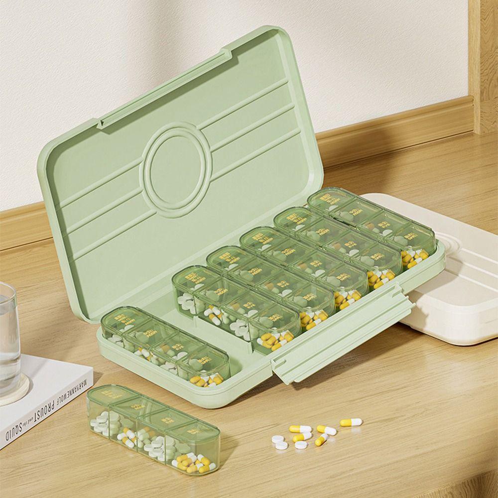 A Week Medicine Storage Containers Portable Sealed Pill Case BPA Free Pill Dispenser Box Outdoor
