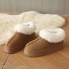 Женские зимние ботинки на толстой подошве, цельномеховые, новые осенне-зимние, с отворотом, теплые ботинки-хлебушки, ленивые низкие
