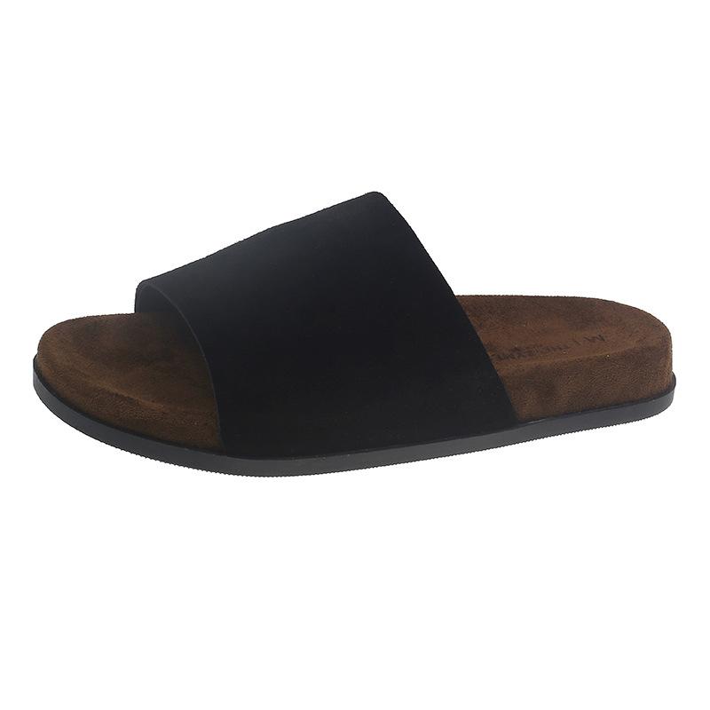 2025 Summer New Thick-soled Outer Wear One-pedal Retro Matte Cool Slippers Casual Beach One-word Slippers Women