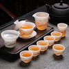 High-grade ice seed jade porcelain tea set merchandise souvenir business company high-end gifts can be done