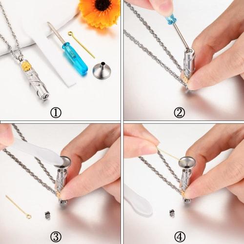 Sunflower Cremation Pendant, Memorial Pendant Necklace for Women, Gold Flower, Waterproof, Hypoallergenic, Cremation Jewelry, Urn