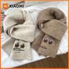Милый шерстяной шарф с вышивкой в японском стиле, мультяшный, для женщин, осень-зима, heattech, студенческий, парный, легко сочетается, шарф ручной вязки