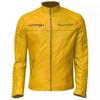 Stylish Jacket Soft Handmade Lambskin Leather Men's Yellow Genuine Real Biker