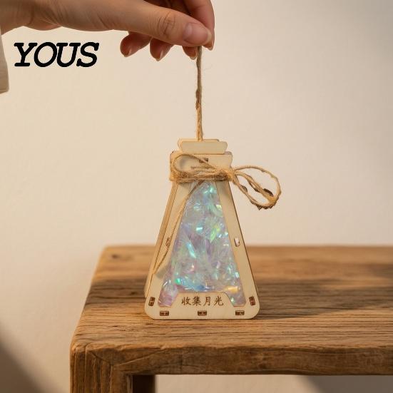 Деревянный фонарик-бутылка желаний DIY-набор, Набор материалов для ручной работы, Портативный светодиодный светящийся фонарик для ночных прогулок, Игрушка для изготовления для детей и взрослых, Набор