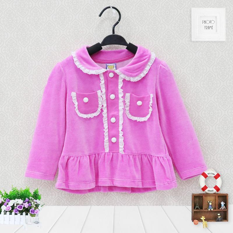 Одежда для новорожденных девочек, платье, бархатный зимний весенний топ с длинными рукавами, кружевной ковбойский комплект с пуговицами, детская одежда, одежда принцессы