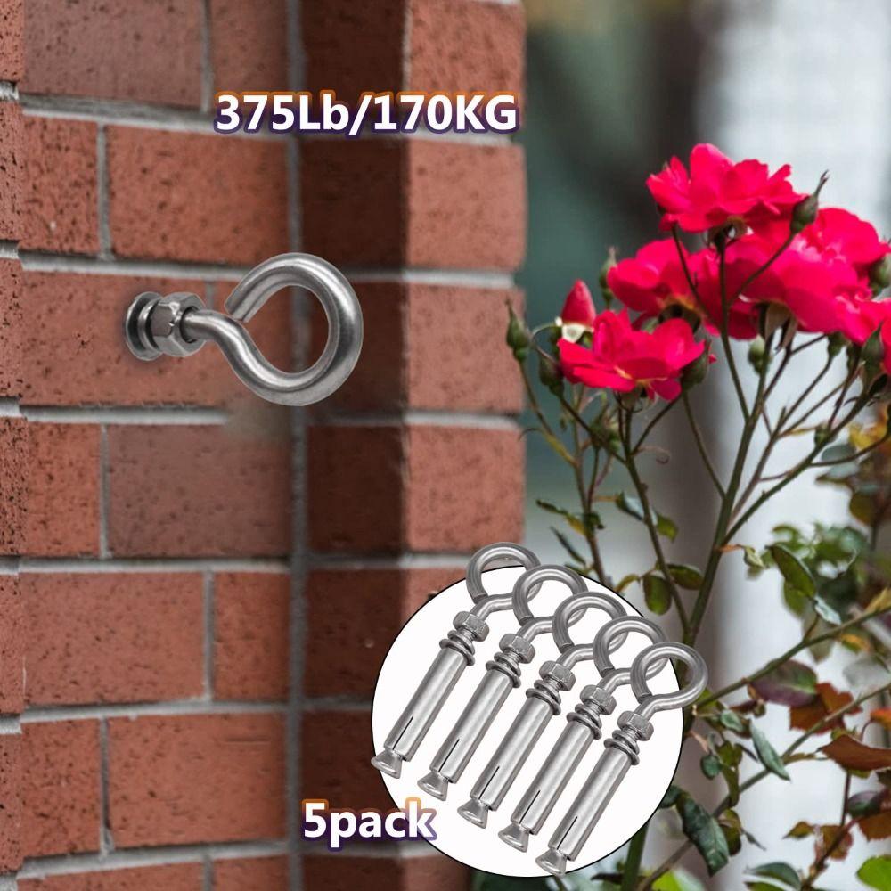 5pcs M8*106mm Eyebolt Bolt 304 Stainless Steel Expansion Eyebolt  Wall Concrete Brick Anchor