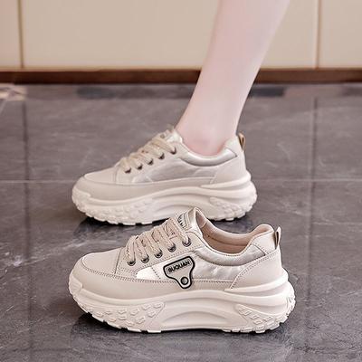 Кроссовки для папы, женские, новая корейская версия 2025 года, весенние студенческие кроссовки с низким верхом и толстой подошвой, увеличивающие рост, спортивная обувь для женщин