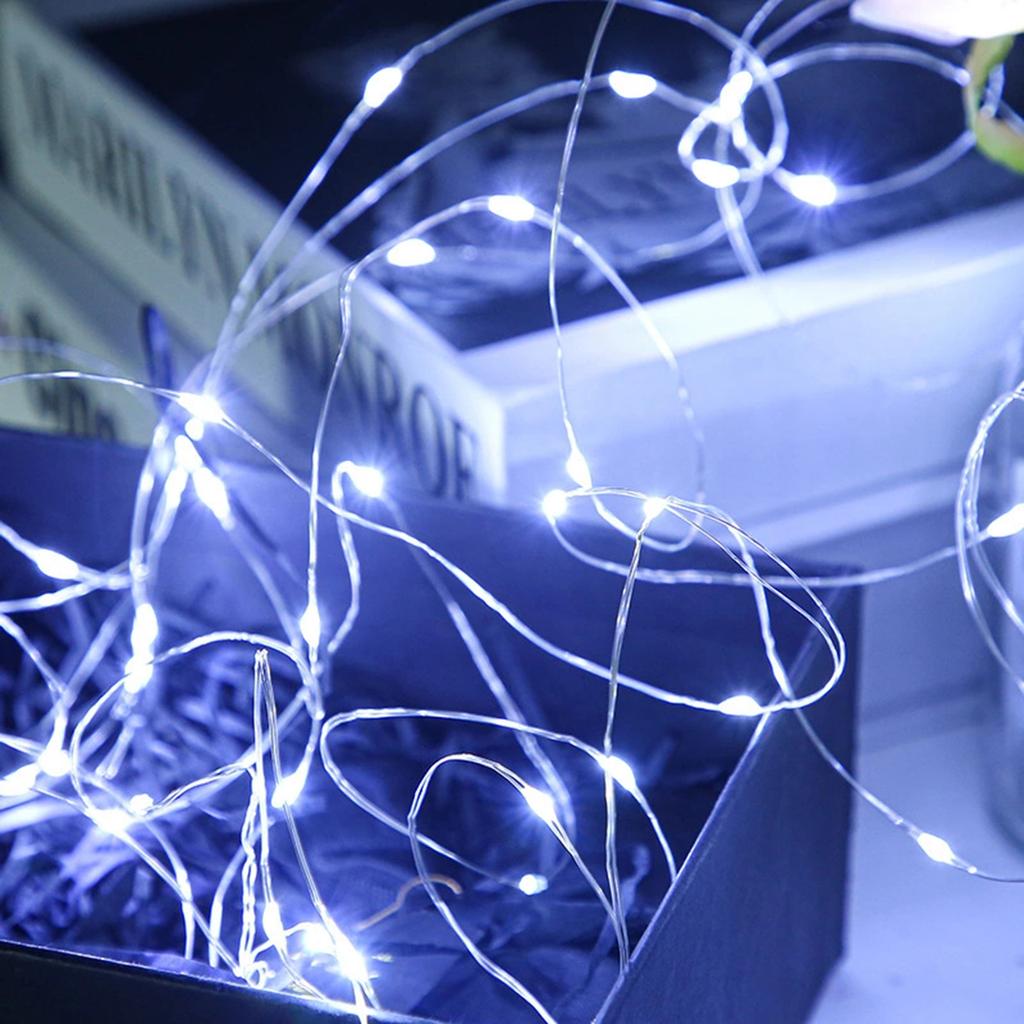 Romantic Christmas Decorative Dorm Bedroom Copper Wire String Lights Battery Box, Holiday Festival