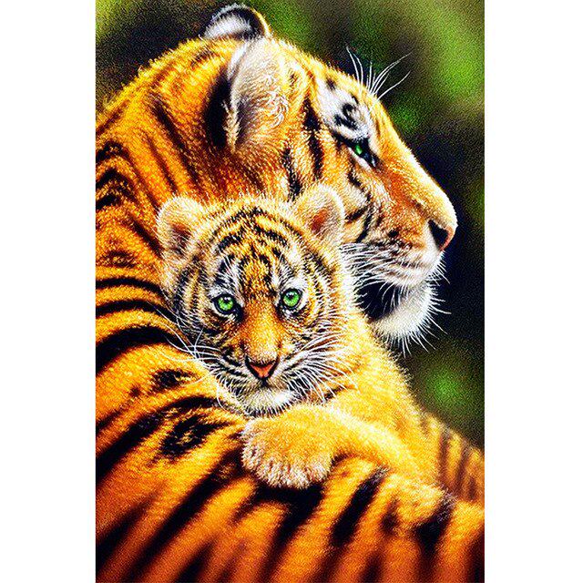 5D Алмазная картина Лев Мать и сын Набор для вышивки крестом Ручная алмазная вышивка Горный хрусталь