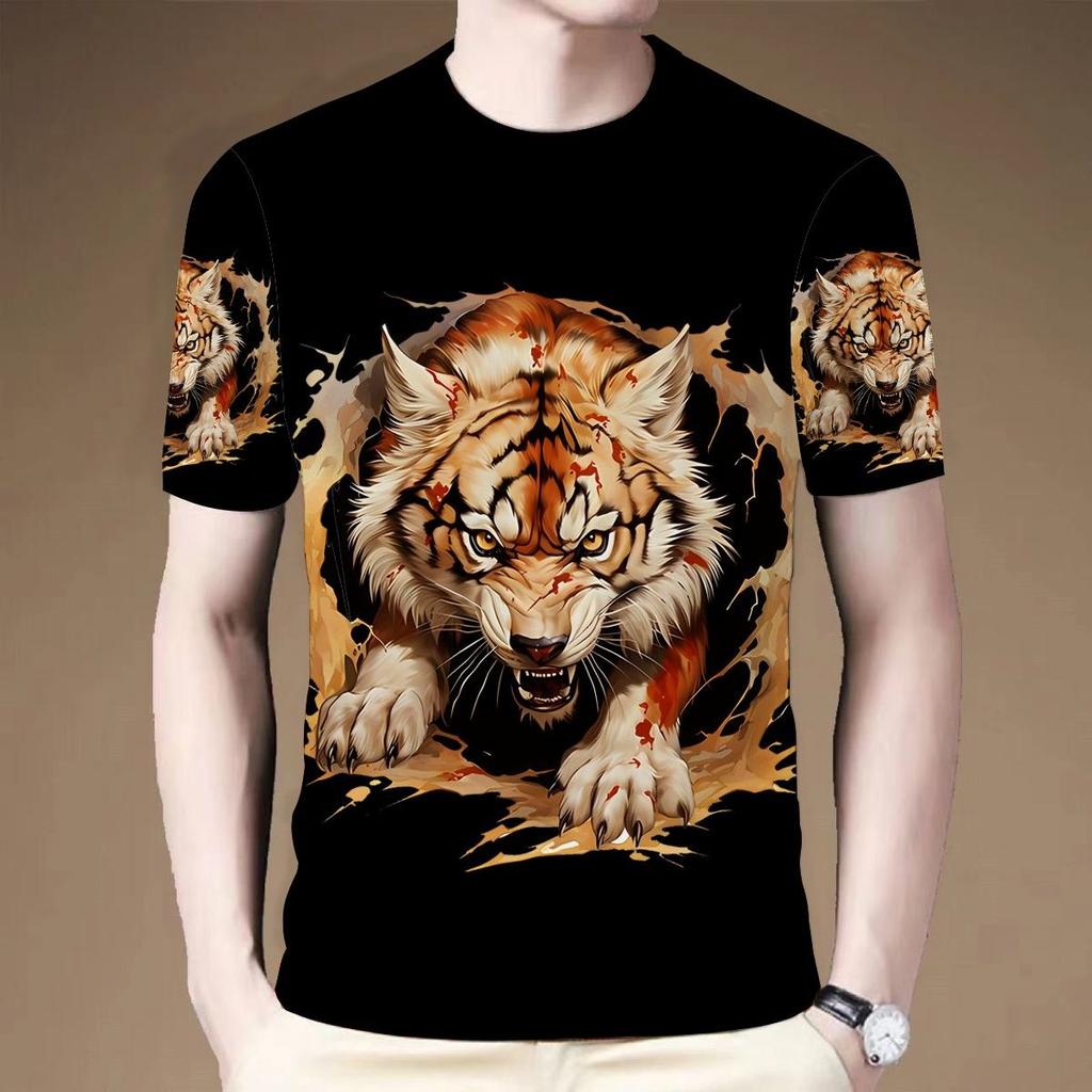 Год Дракона, год лета, одежда с короткими рукавами, знаменитости, напечатанная в интернете, с круглым вырезом