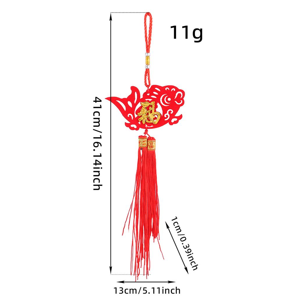 New Year'S Small Pendant Felt Cloth Gold Tassel Chinese Knot Small Lantern Ping An Fu Character Spring Festival Pendant Wedding Room Arrangement