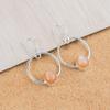 Peach Moonstone Gemstone 925 Sterling Silver Handcrafted Jewelry Earrings 1.37" EE-67-32