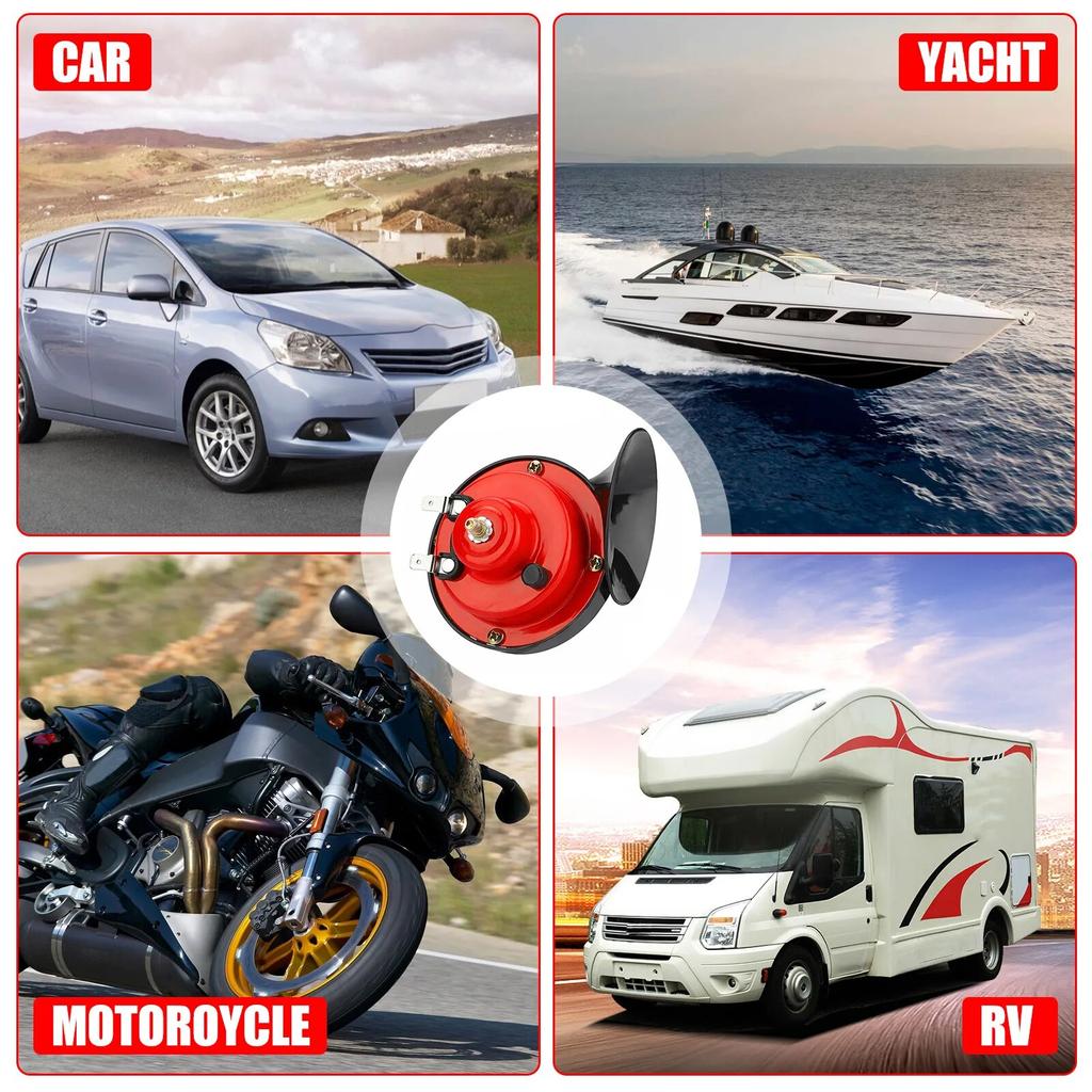 Universal Loud Car Horn 12V Electric Snail Train Horn Super Loud Waterproof Horns Siren for Motorcycle Car Truck SUV Boat